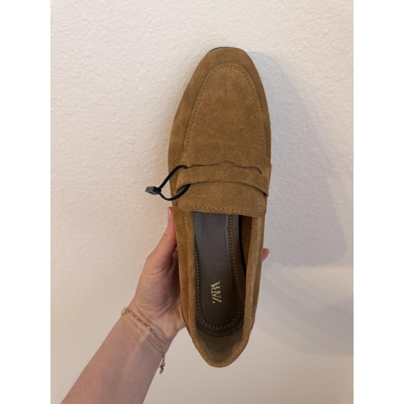Zara Shoes Womens Size 5.5 Brown Suede Loafers Slip On Cushioned Flats - Picture 13 of 16